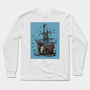 Undersea Skeleton Pirate Musicians Long Sleeve T-Shirt